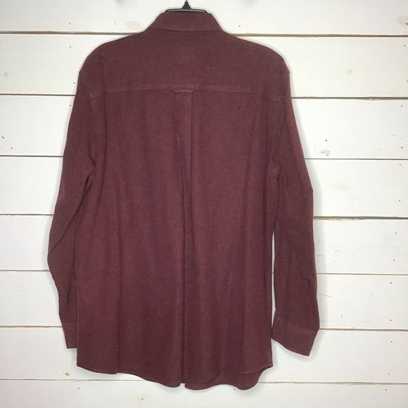 Woolrich Button Up Shirt Long Sleeve Cotton Ruby - Picture 2 of 7